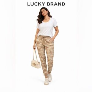 Size M | Lucky Brand Soft Camo Joggers – Neutral Lounge Pants